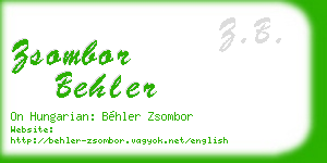 zsombor behler business card